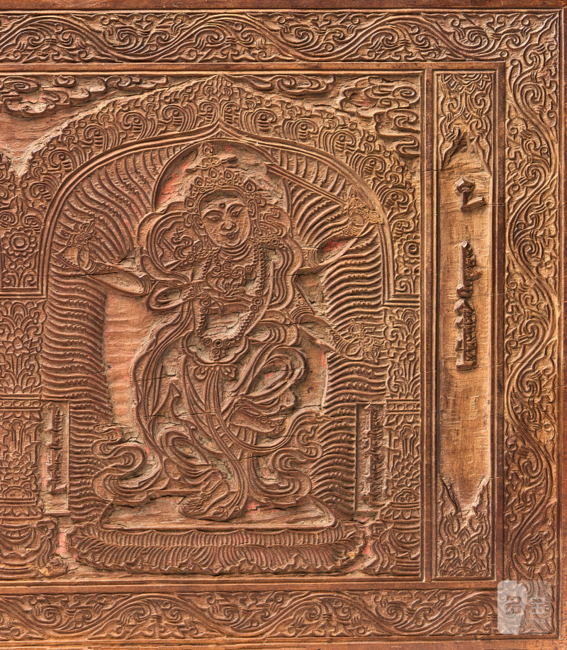 藏漢風格 十八/十九世紀 木雕印经板 一組兩件  TIBETO-CHINESE, 18TH-19TH CENTURY - 图5